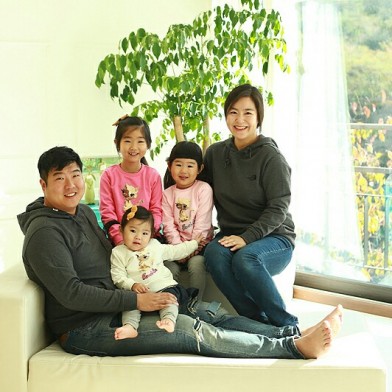 유아세례간증 가족사진